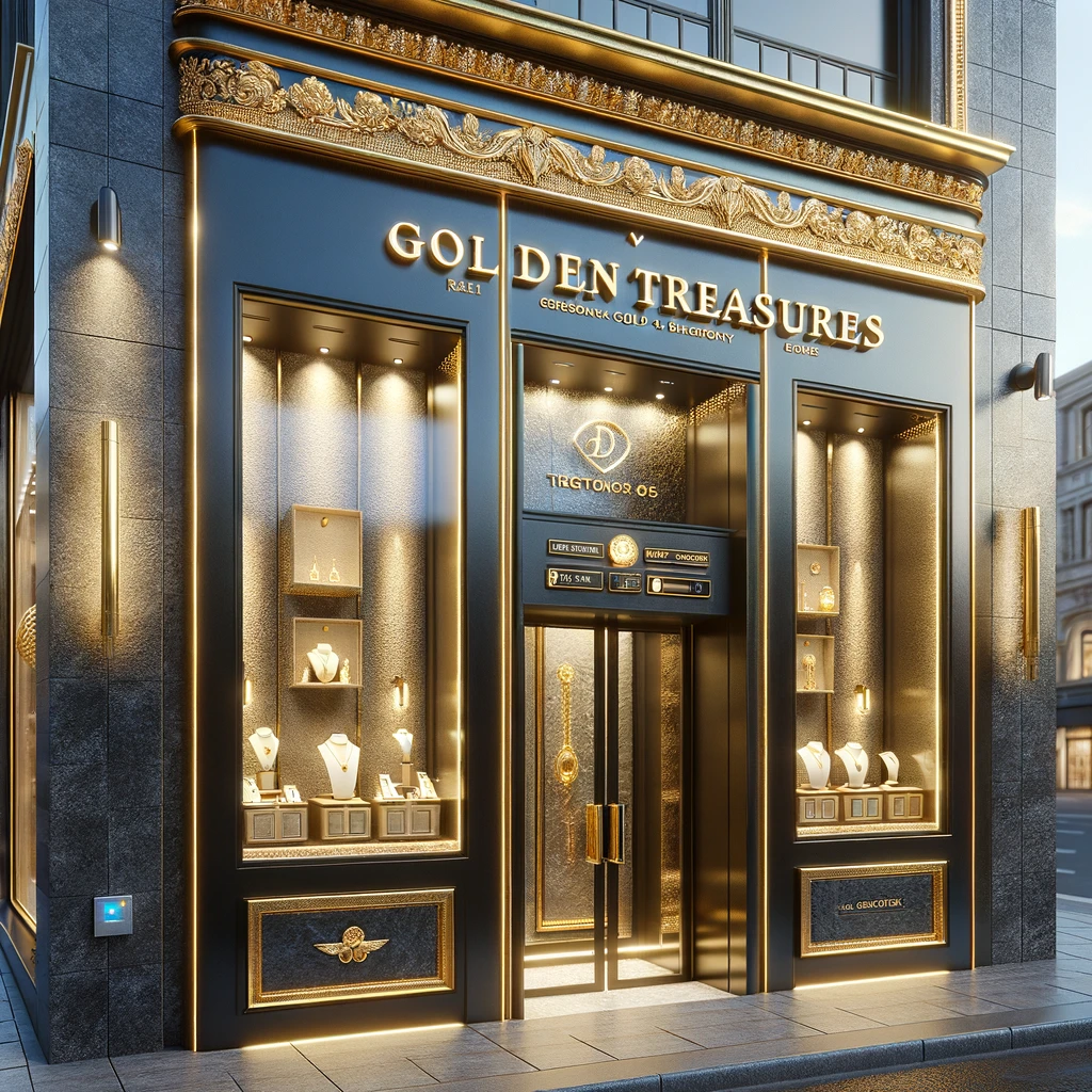 gold shopfront design ideas