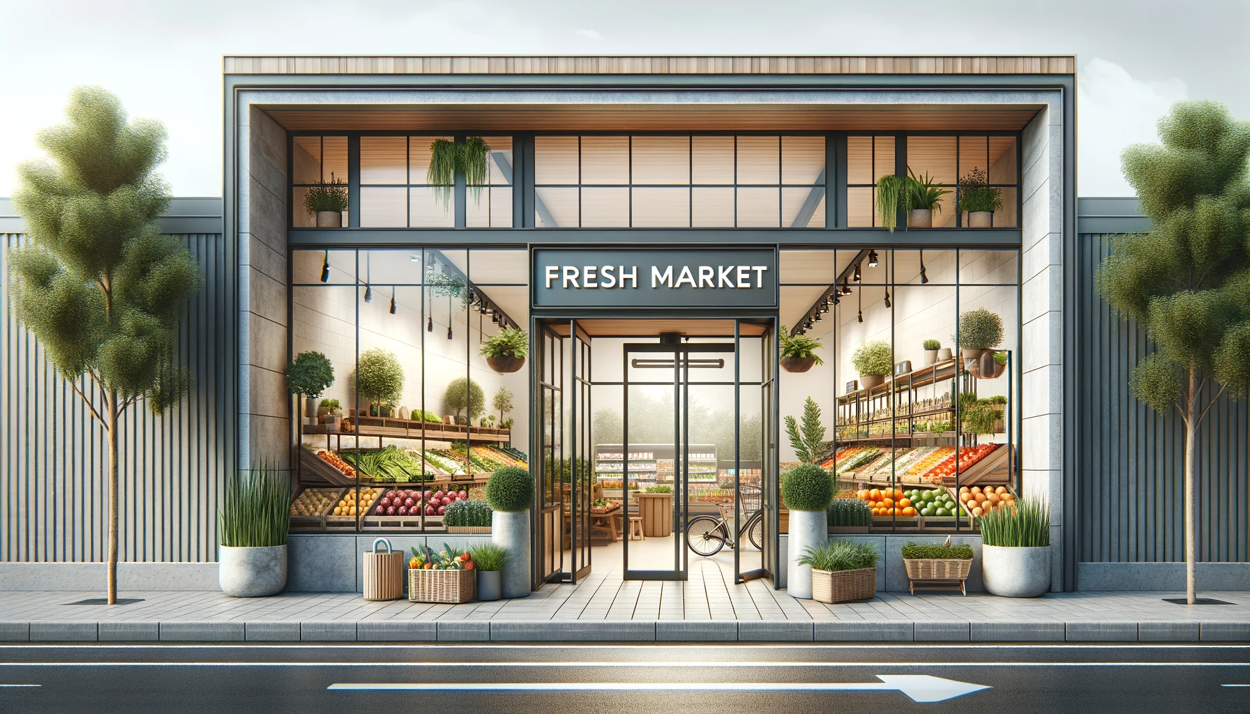 grocery market shop front design