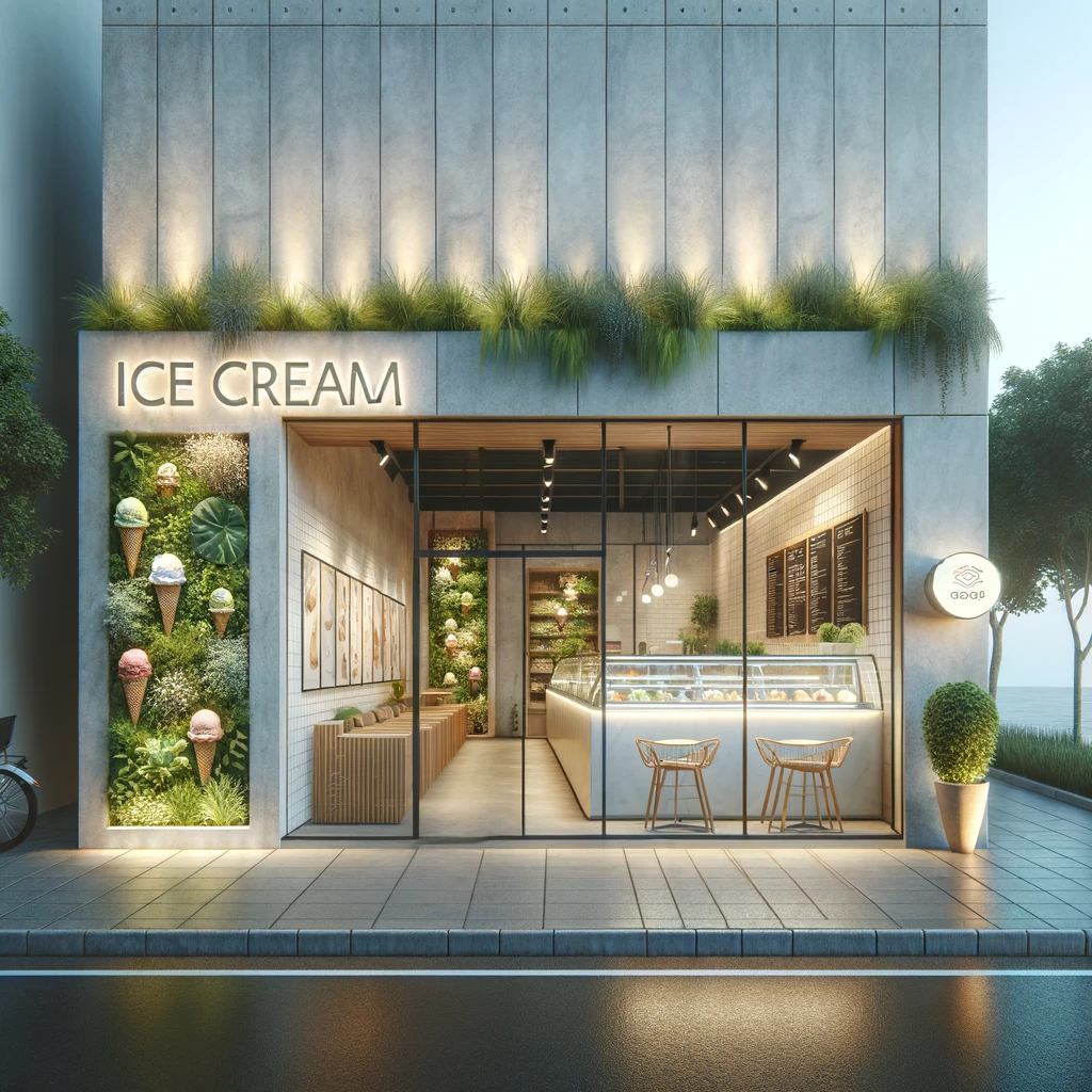 ice cream shop front design ideas