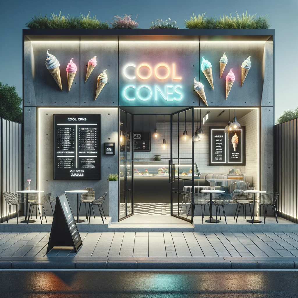 ice cream shopfront design ideas