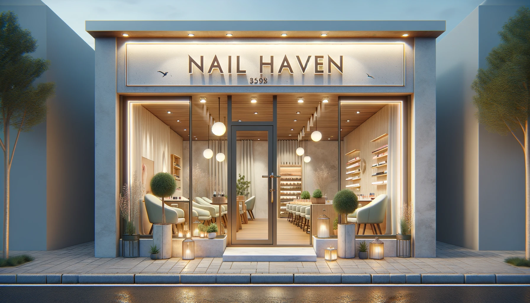 nail salon shopfront design ideas