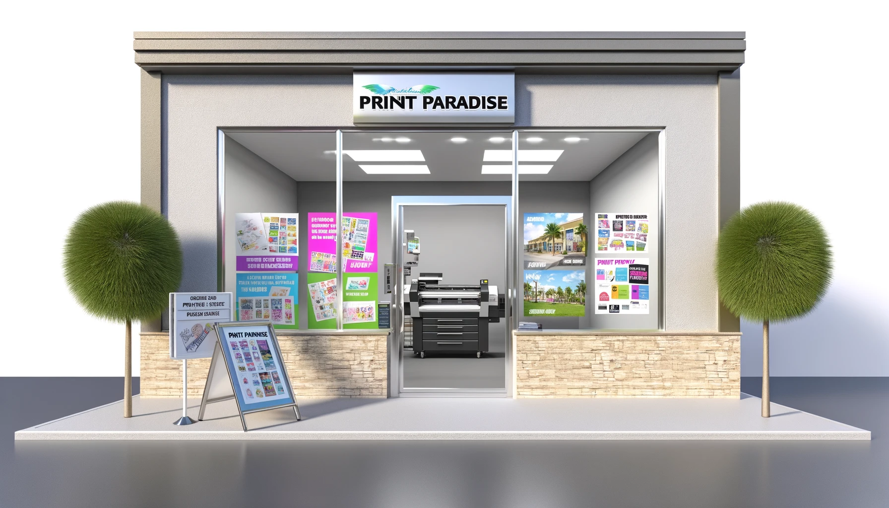 printing shop front design ideas