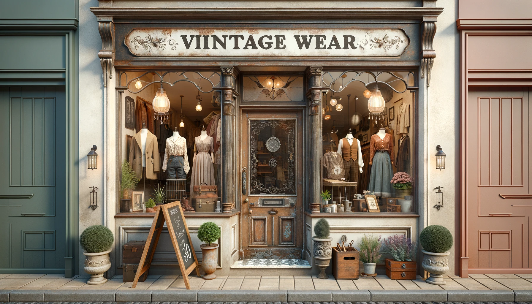 vintage clothes shop front design